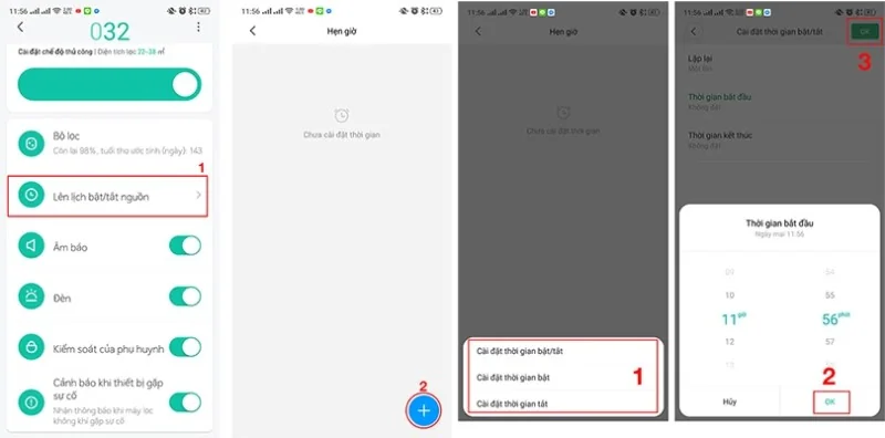 Tùy chỉnh các chế độ hoạt động, đặt lịch trình làm việc dễ dàng