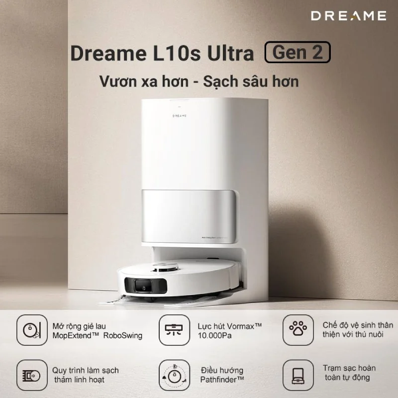 Dreame L10s Ultra Gen 2 tiếp cận mọi góc khuất, giữ nhà sạch sẽ với công nghệ hiện đại
