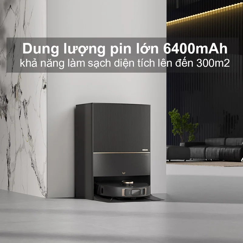 Dreame L20 Ultra pin 6400mAh làm sạch diện tích lớn 300m2 chỉ với một lần sạc đầy
