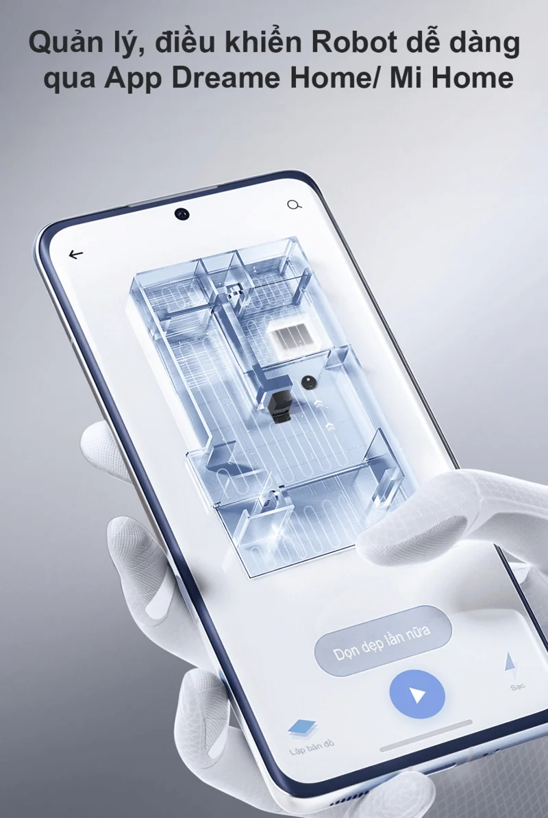 Quản lý robot hút bụi Dreame L20 Ultra dễ dàng với app Dreame Home và Mi Home