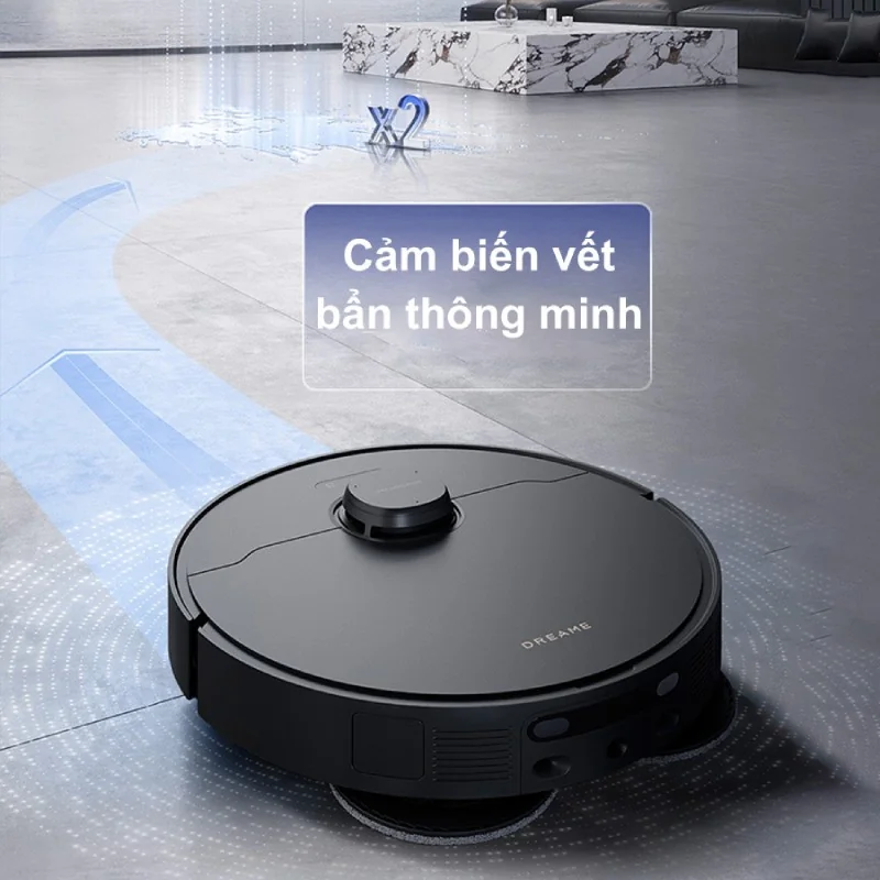 Cảm biến vết bẩn thông minh trên Dreame X30 Ultra phát hiện và xử lý nhanh chóng