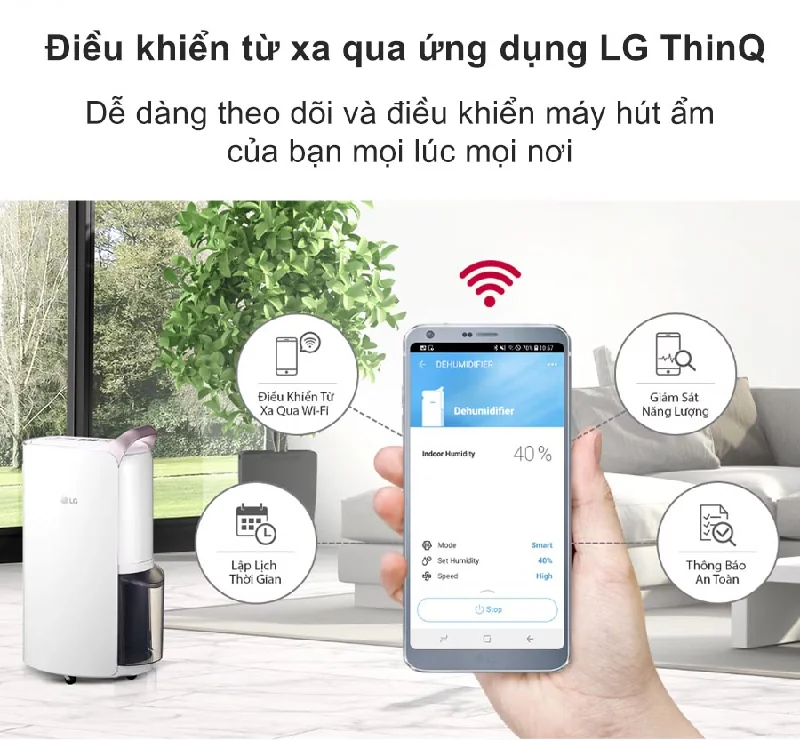 Máy hút ẩm LG Dual Inverter 16L - Điều khiển