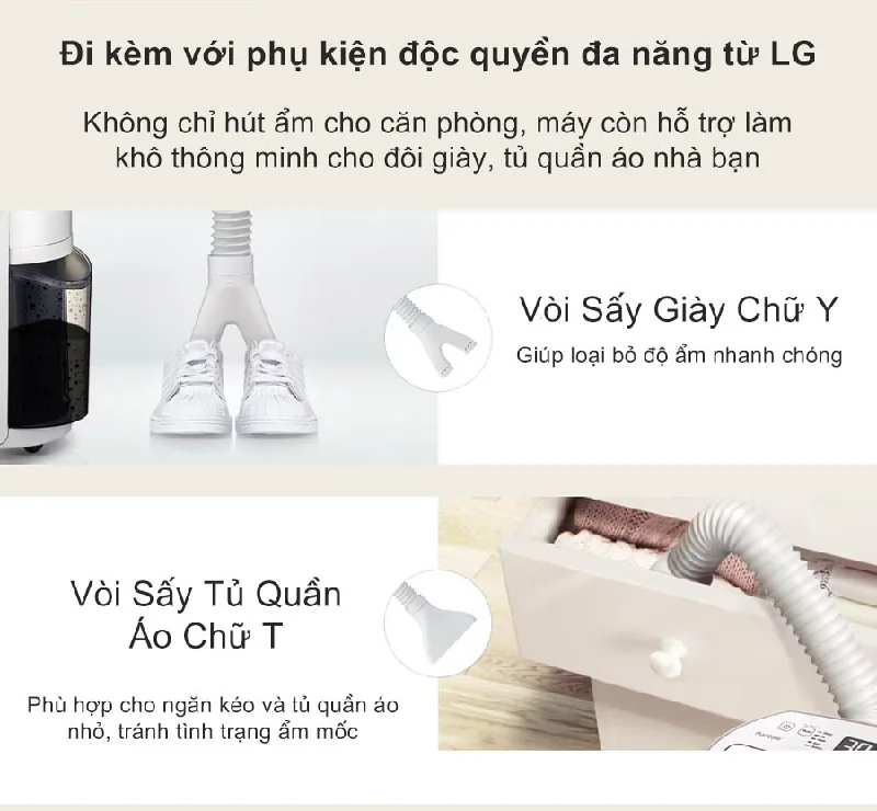 Máy hút ẩm LG Dual Inverter 16L - Phụ kiện